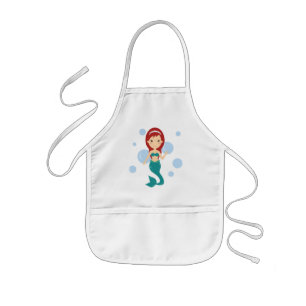 Mermaid princess underwater cute cartoon kids apron