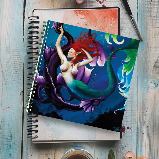 Mermaid Purple Dragon Friendship Fantasy Notebook (Creator Uploaded)