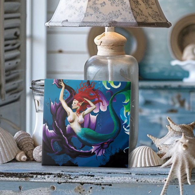 Mermaid Purple Dragon Friendship Fantasy Tile (Creator Uploaded)