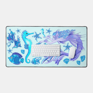 Mermaid Purple Fairy Creature Desk Mat