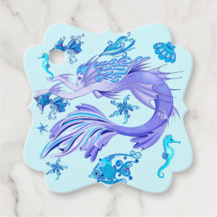 Mermaid Purple Fairy Creature Favour Tags