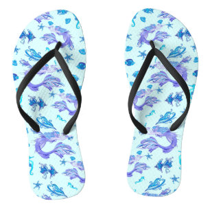 Mermaid Purple Fairy Creature Flip Flops