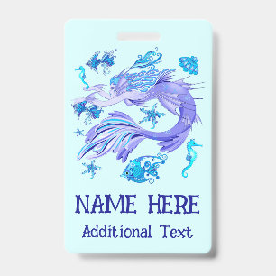 Mermaid Purple Fairy Creature ID Badge