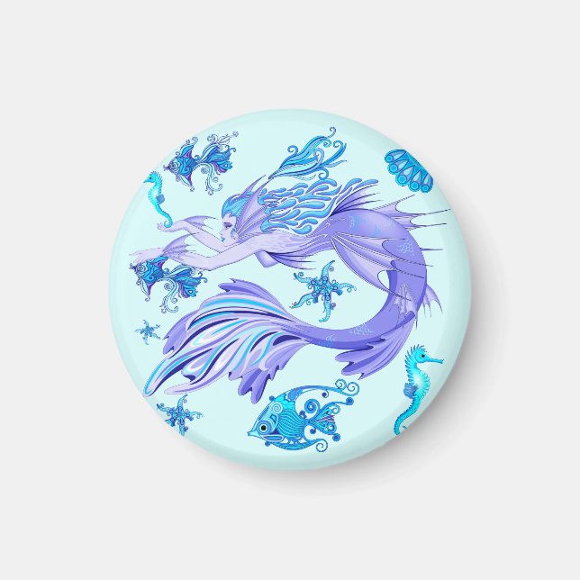Mermaid Purple Fairy Creature Magnet (Front)