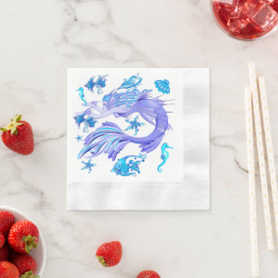 Mermaid Purple Fairy Creature Napkin