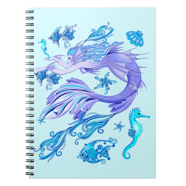 Mermaid Purple Fairy Creature Notebook (Front)