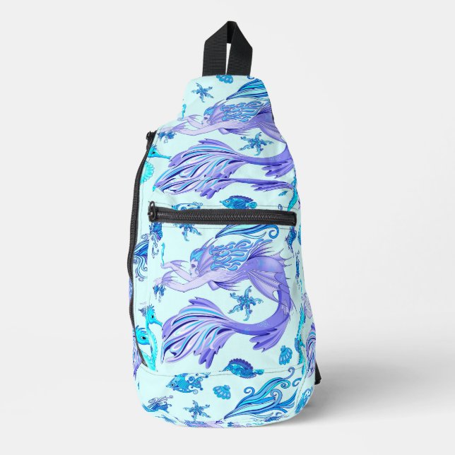 Mermaid Purple Fairy Creature Sling Bag (Front)