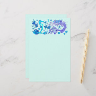 Mermaid Purple Fairy Creature Stationery
