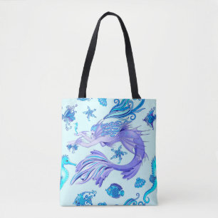 Mermaid Purple Fairy Creature Tote Bag
