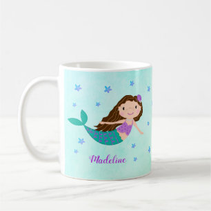 Mermaid Purple Glitter Aqua Coffee Mug