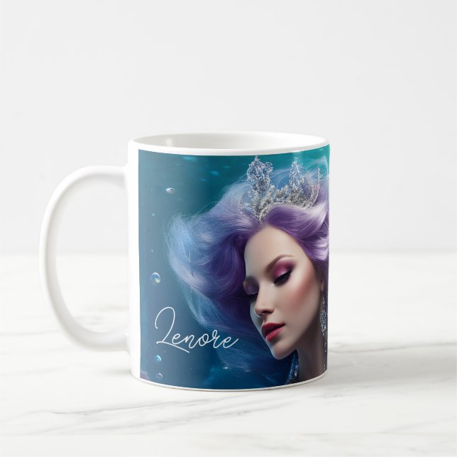 Mermaid Purple Hair Coffee Mug (Left)