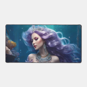 Mermaid Purple Hair Desk Mat
