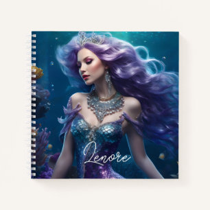 Mermaid Purple Hair Notebook
