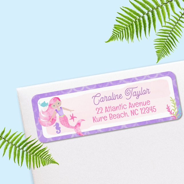 Mermaid Purple Pink Watercolor Baby Shower (Creator Uploaded)