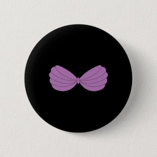 Mermaid Purple Seashell Bra Cartoon Graphic 1 6 Cm Round Badge