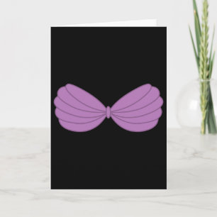 Mermaid Purple Seashell Bra Cartoon Graphic 1 Card