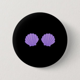 Mermaid Purple Seashell Bra Cartoon Graphic 6 Cm Round Badge