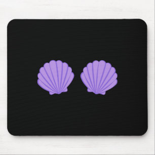 Mermaid Purple Seashell Bra Cartoon Graphic  Mouse Mat