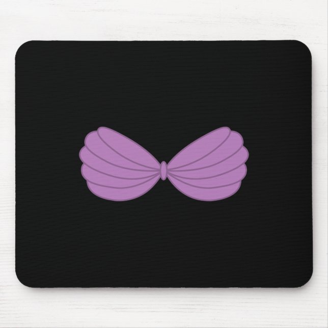 Mermaid Purple Seashell Bra Cartoon Graphic  Mouse Mat (Front)
