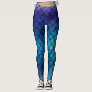 Mermaid Purple, Teal & Blue Leggings