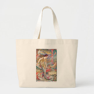 Mermaid Queen of the Fishes Large Tote Bag
