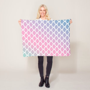 Mermaid Rainbow colours Fleece Blanket
