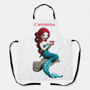 Mermaid Relaxing With Beverage Thunder_Cove  Apron
