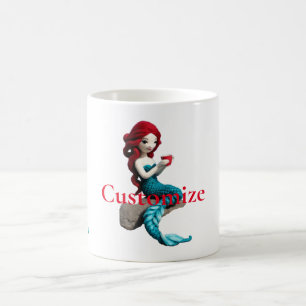 Mermaid Relaxing With Beverage Thunder_Cove Coffee Mug