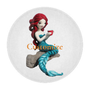 Mermaid Relaxing With Beverage Thunder_Cove Cutting Board