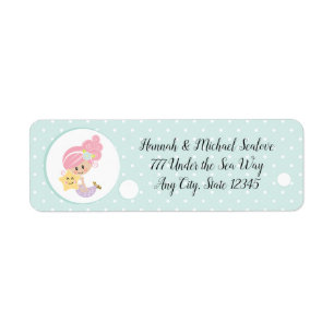 Mermaid Return Address Labels Light Skin