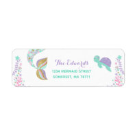 Mermaid Return Address Labels Mermaid Party