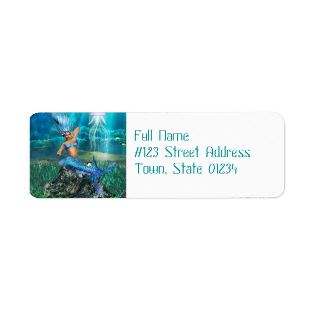 Mermaid Return Address Mailing Labels (Front)