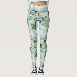 Mermaid Riding Sea Serpent Thunder_Cove Leggings