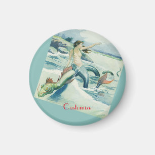 Mermaid Riding Sea Serpent Thunder_Cove    Magnet