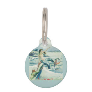 Mermaid Riding Sea Serpent Thunder_Cove Pet Tag