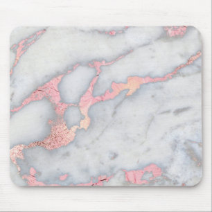 Mermaid Rosegold Glitter Marble Mouse Mat