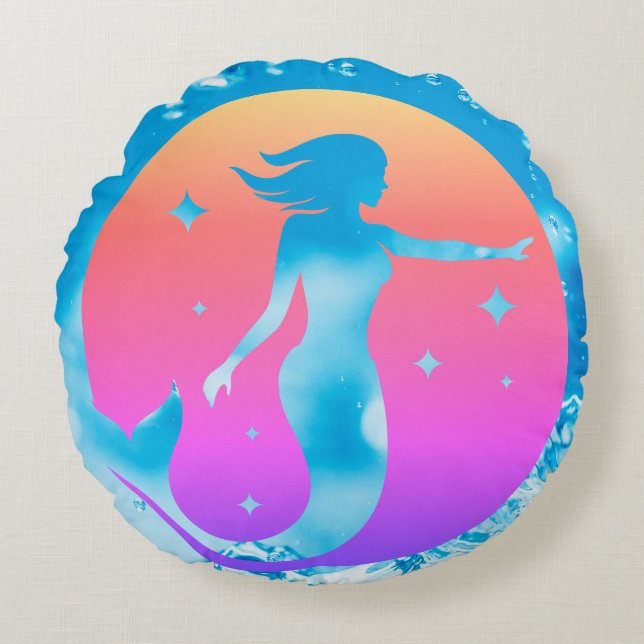 mermaid round cushion (Front)