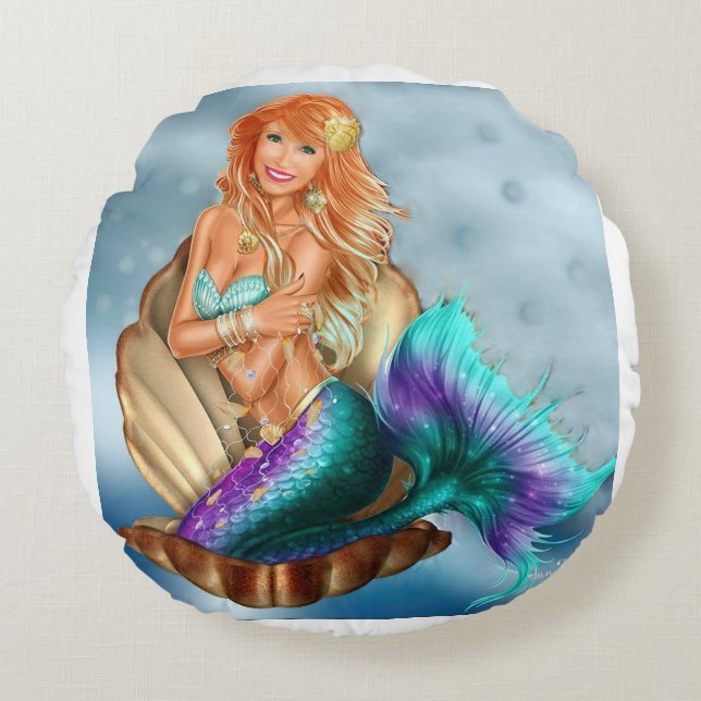 Mermaid round pillow (Front)