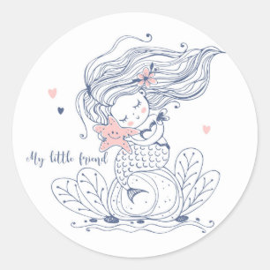 Mermaid Round Sticker