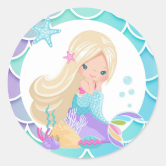 Mermaid Round sticker