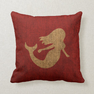 Mermaid - Rustic Red Cushion