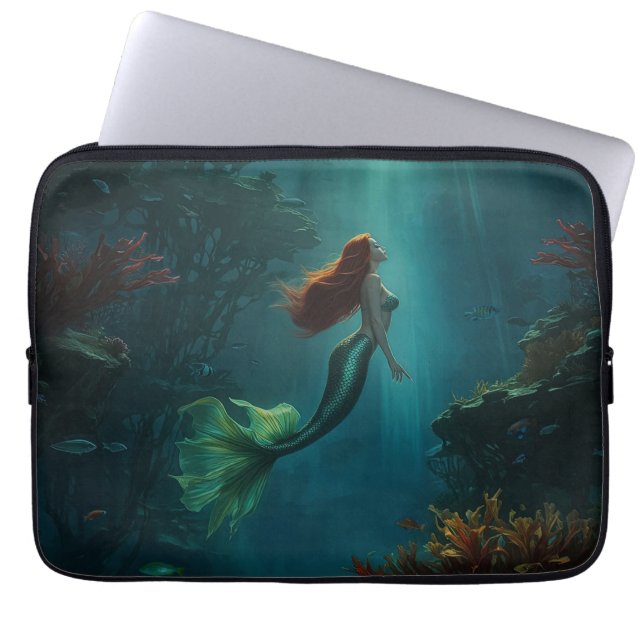 Mermaid’s Dream Fantasy Art Underwater Scene Laptop Sleeve (Front)