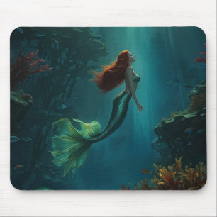 Mermaid’s Dream Fantasy Art Underwater Scene Mouse Mat