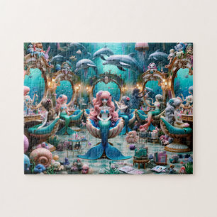 Mermaid Salon Day Undersea Elegance Ocean Gift Jigsaw Puzzle