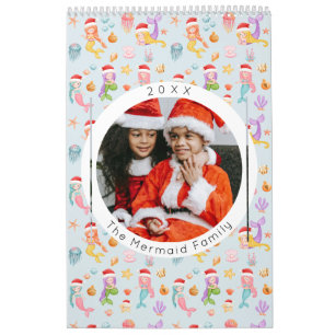 Mermaid Santa Christmas Photo Calendar