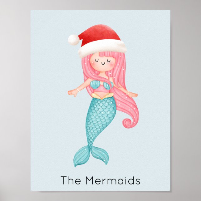 Mermaid Santa Christmas Poster (Front)