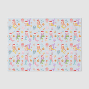Mermaid Santa Pattern Christmas Tissue Paper