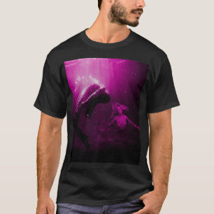 Mermaid Saves Drowning Victim in Fuchsia Pink Unde T-Shirt