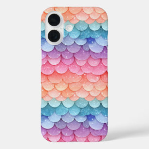 Mermaid Scale Colourful Pattern iPhone 16 Case