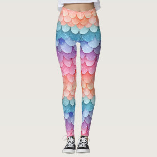 Mermaid Scale Colourful Pattern Leggings